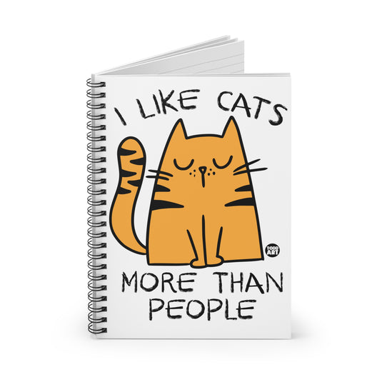 Cat More Than People Notebook Spiral Notebook - Ruled Line