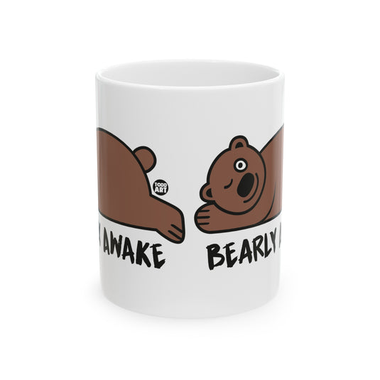 Bearly Awake Mug, Funny Bear Mug, Sleepy Bear Mug