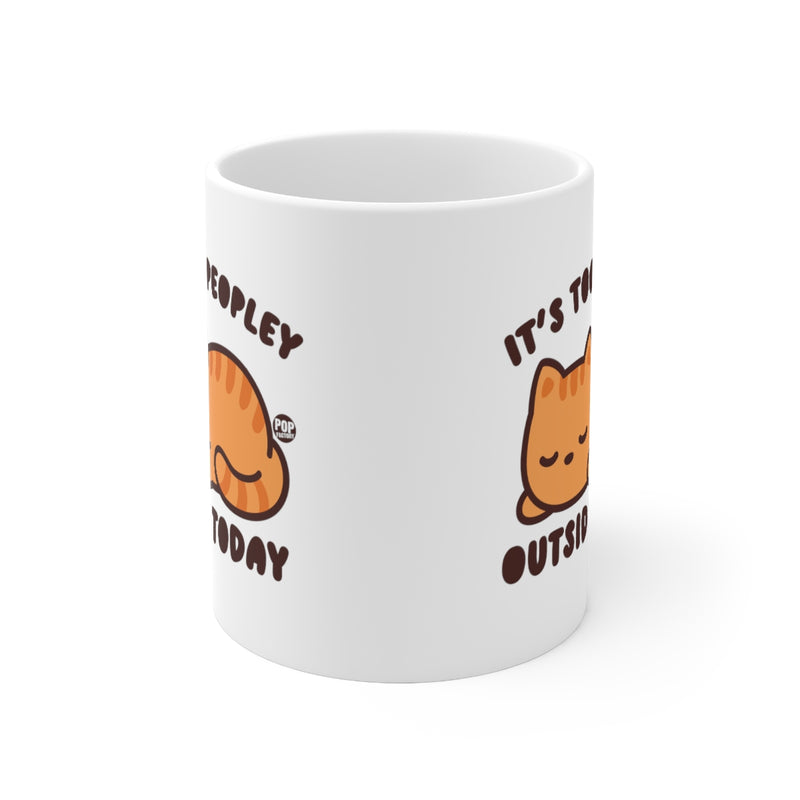 Load image into Gallery viewer, Too Peopley Outside Cat Mug

