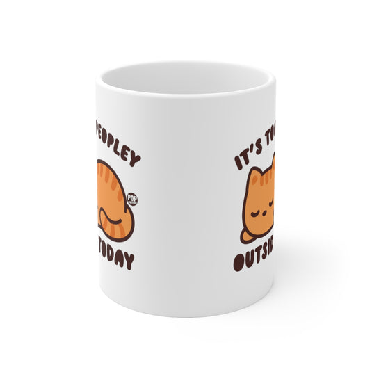 Too Peopley Outside Cat Mug