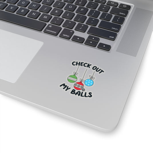 Check Out My Balls Xmas Sticker