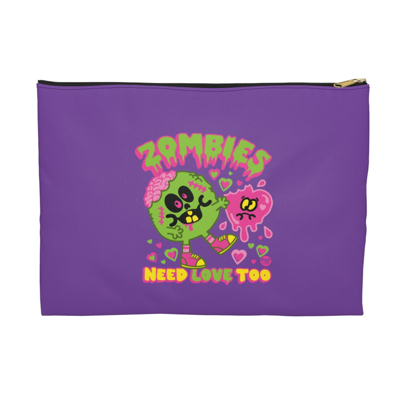 Load image into Gallery viewer, Zombies Need Love Too Zip Pouch
