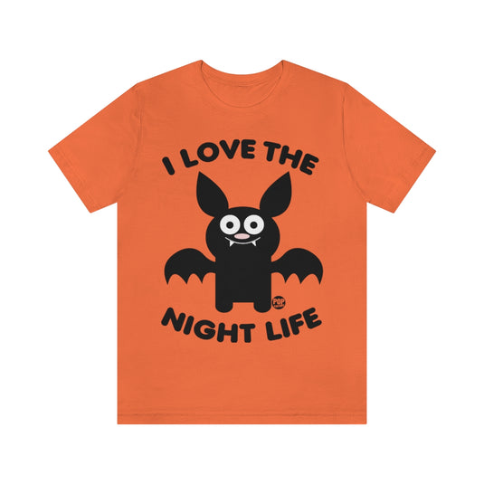 I Love Night Life Bat Unisex Tee