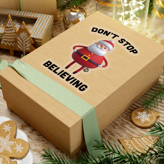 Don't Stop Believing Santa Toy Sticker