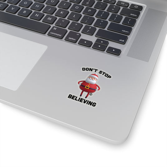 Don't Stop Believing Santa Toy Sticker