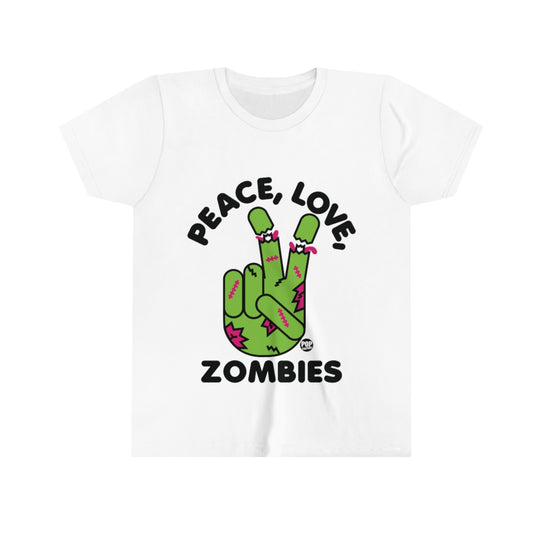 Peace Love Zombies Youth Short Sleeve Tee