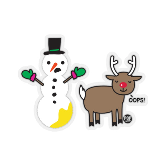 Reindeer Pee Snowman Sticker