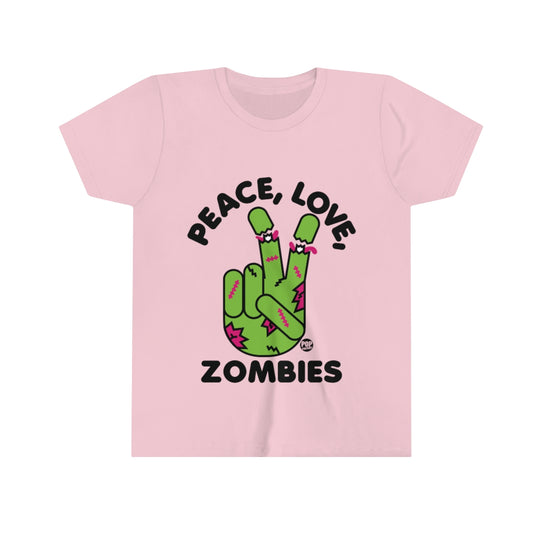 Peace Love Zombies Youth Short Sleeve Tee