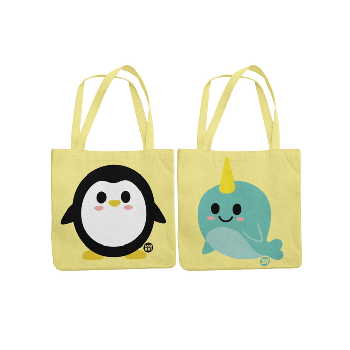 Penguin and Narwal Tote