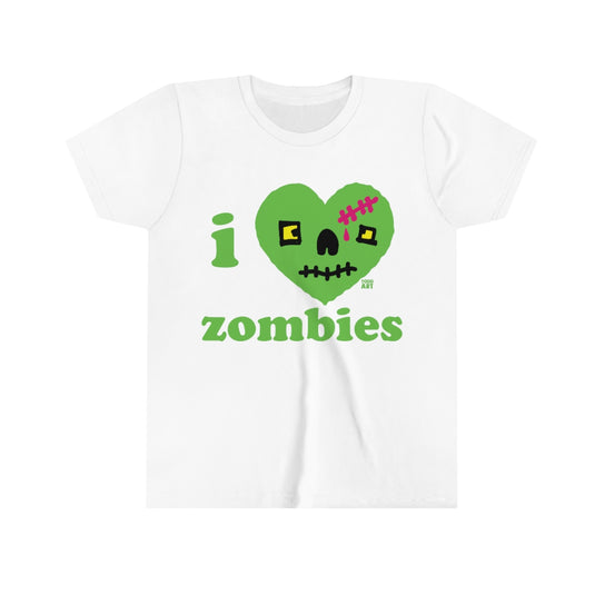I Love Zombies Youth Short Sleeve Tee