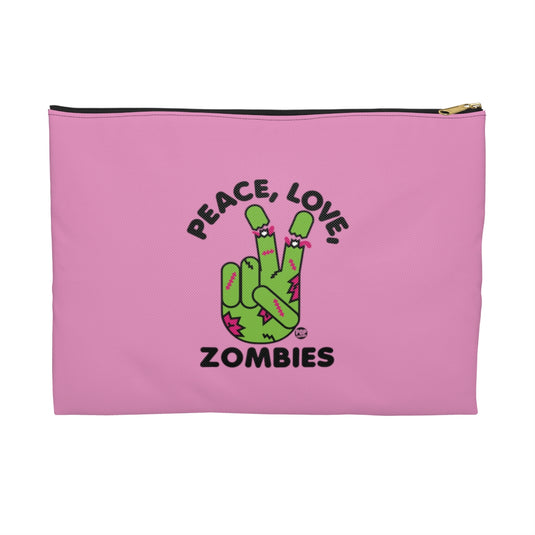 Peace Love Zombies Zip Pouch