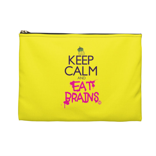 Keep Calm And Eat Brains Zip Pouch
