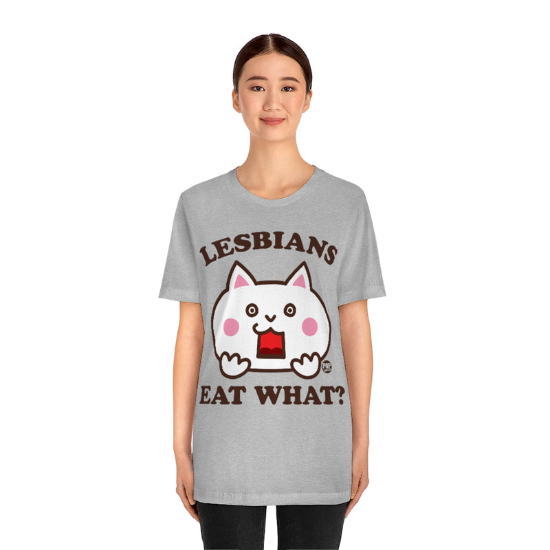 Load image into Gallery viewer, Lesbians Eat What Cat Unisex Tee
