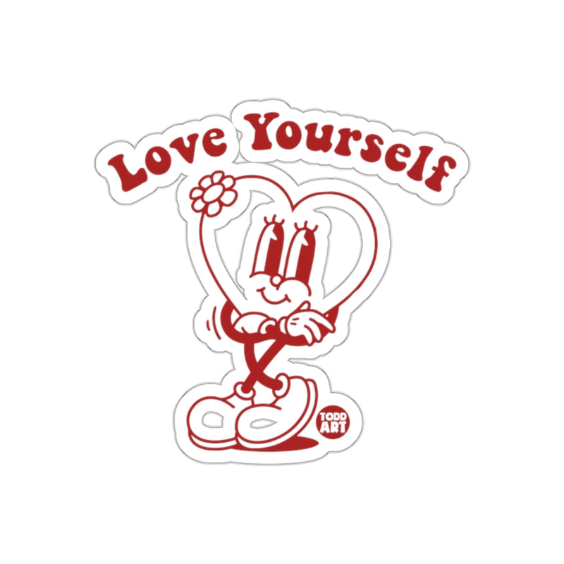 Load image into Gallery viewer, Love Yourself Cartoon Heart Art Sticker

