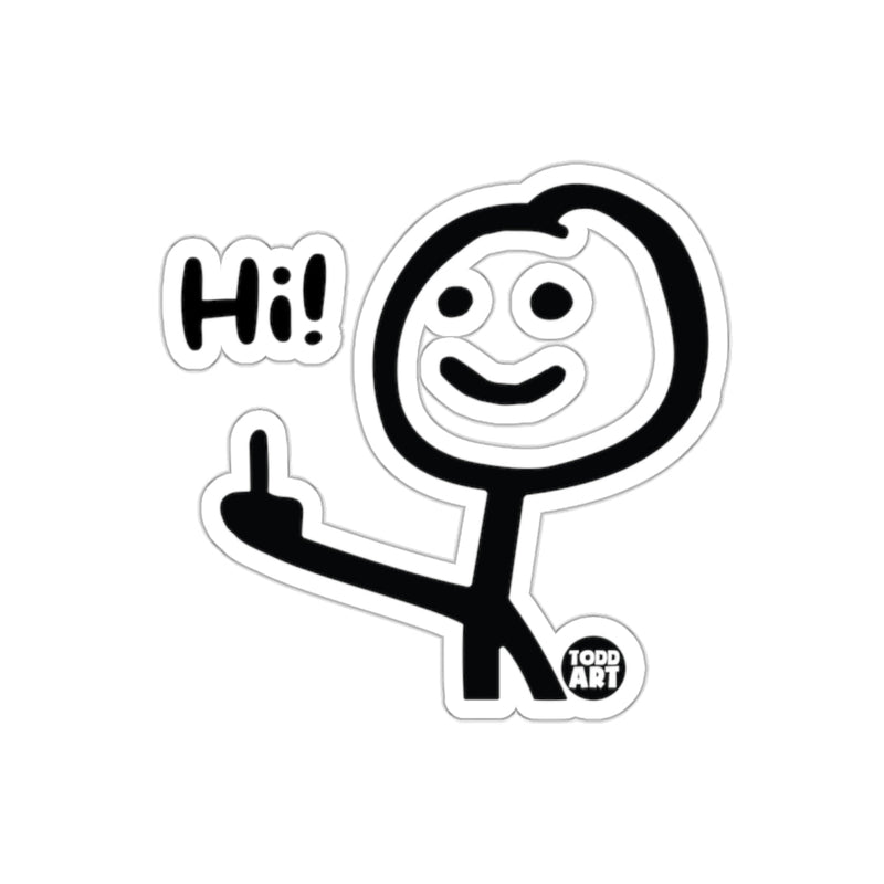 Load image into Gallery viewer, Hi Stick Figure with Middle Finger Sticker for Fun Decor
