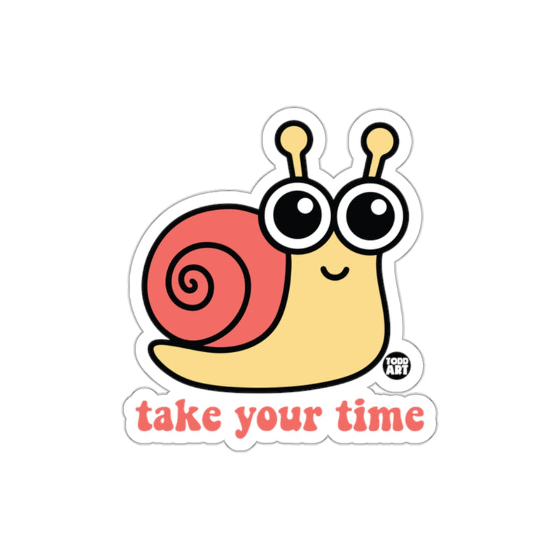 Load image into Gallery viewer, Cute Cartoon Snail Take Your Time Sticker
