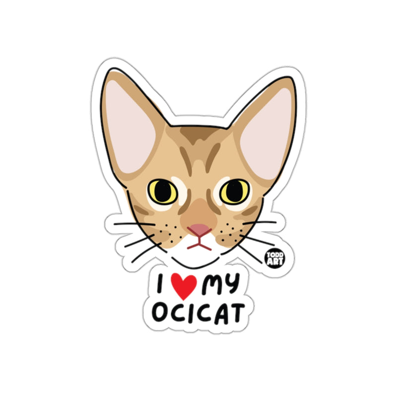 Load image into Gallery viewer, I Love My Ocicat Sticker for Cat Lovers Fun Design
