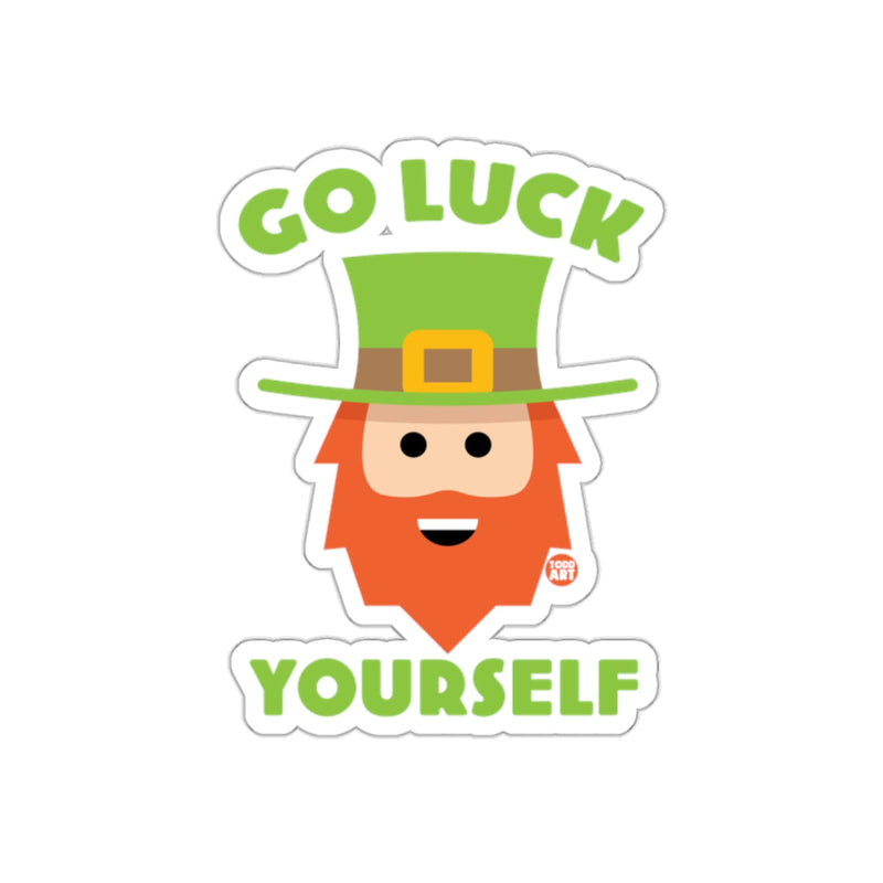 Load image into Gallery viewer, Go Luck Yourself Leprechaun Decor Smile Sticker
