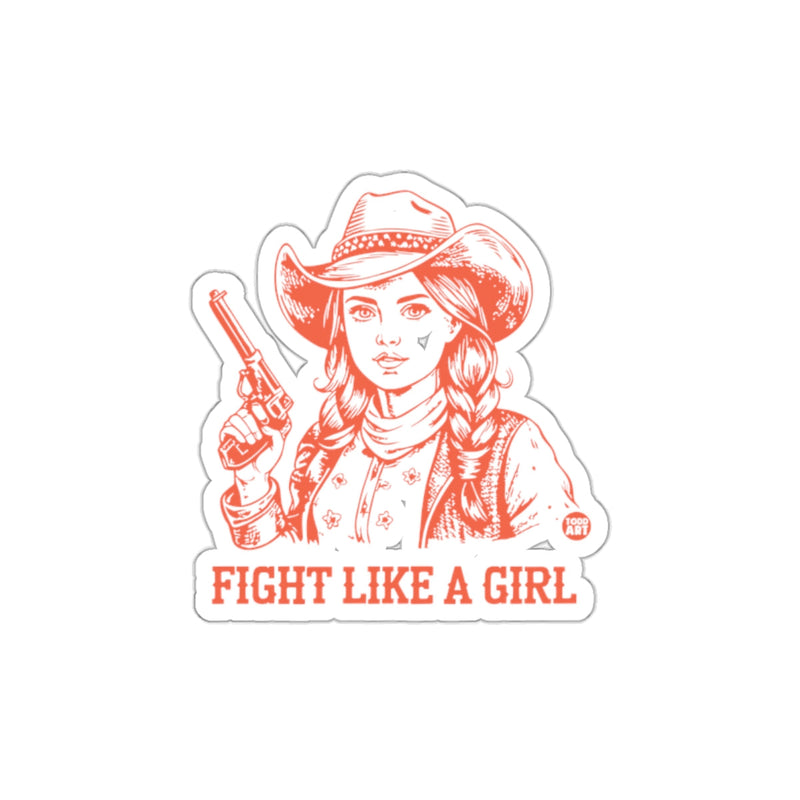 Load image into Gallery viewer, Fight Like A Girl Cowgirl Illustration Sticker

