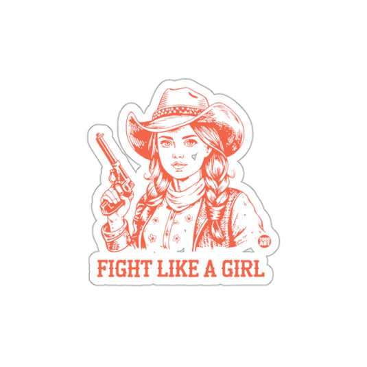 Fight Like A Girl Cowgirl Illustration Sticker
