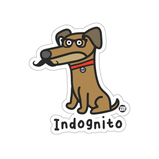Cute Indognito Dog Wearing Glasses Sticker Product