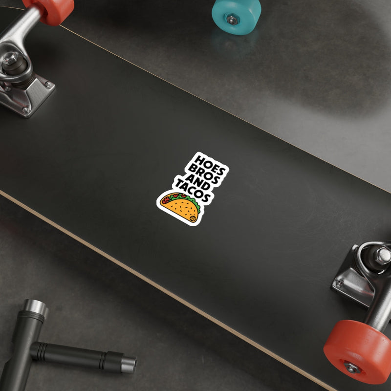 Load image into Gallery viewer, Hoes Bros And Tacos Funny Skateboard Sticker Decal
