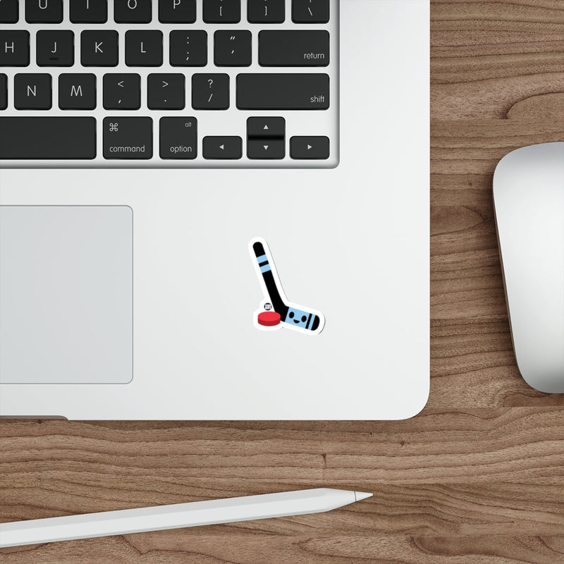 Load image into Gallery viewer, Fun Hockey Stick and Puck Illustration Sticker

