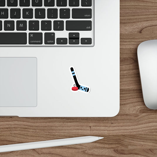 Fun Hockey Stick and Puck Illustration Sticker