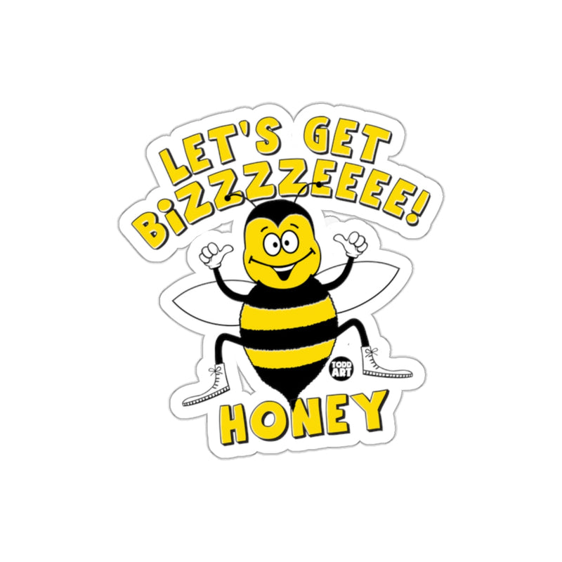 Load image into Gallery viewer, Let's Get Bizzzzzeeee Honey Bee Sticker
