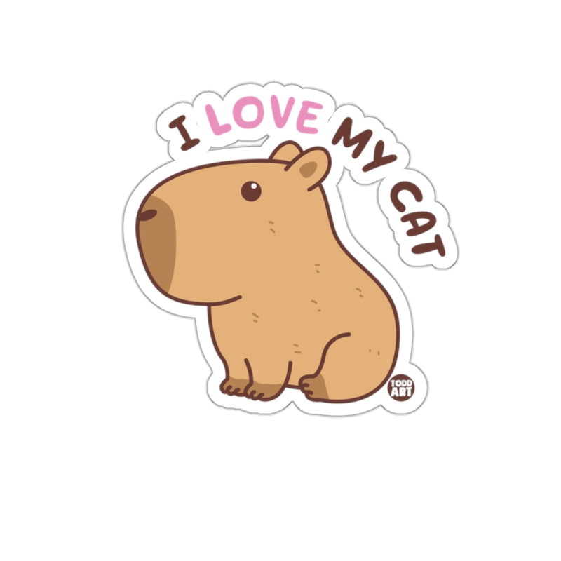 Load image into Gallery viewer, I Love My Cat Cute Capybara Sticker Product
