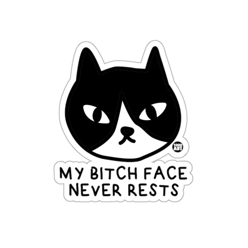Load image into Gallery viewer, My Bitch Face Never Rests Cartoon Cat Face sticker
