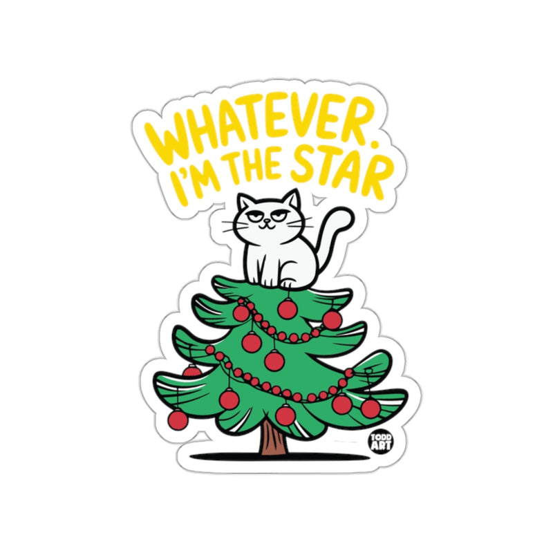Load image into Gallery viewer, Whatever I'm The Star Cat on Christmas Tree Sticker
