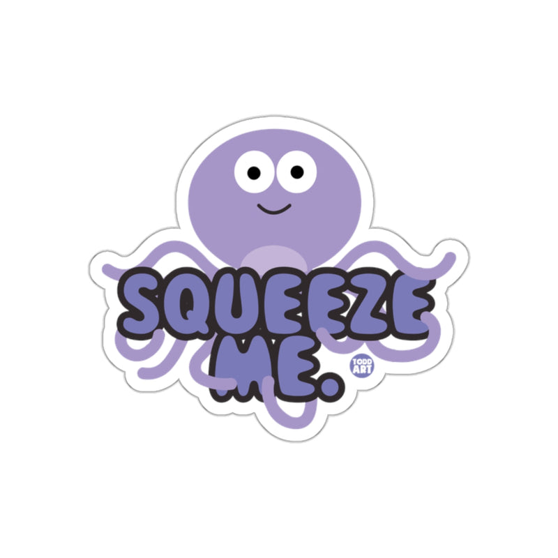 Load image into Gallery viewer, Cute Purple Octopus Squeeze Me Sticker for Kids
