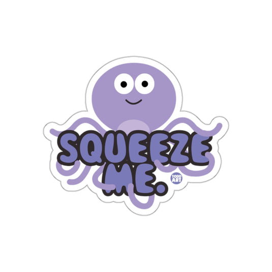 Cute Purple Octopus Squeeze Me Sticker for Kids