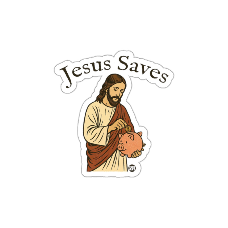 Load image into Gallery viewer, Jesus Saves Piggy Bank Sticker Perfect for Laptops
