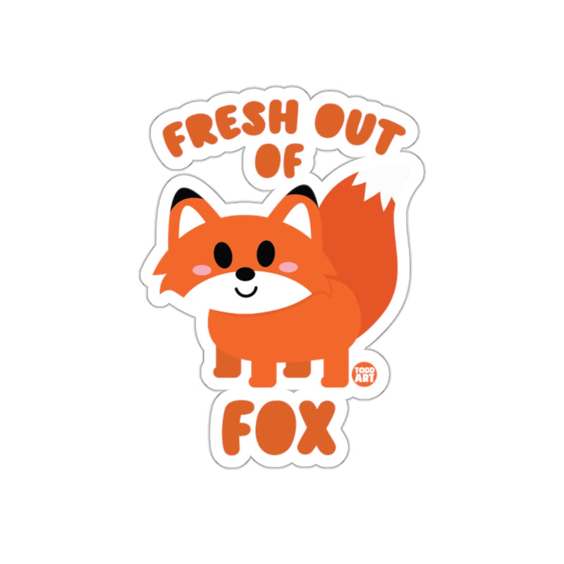 Load image into Gallery viewer, Fresh Out Of Fox Cute and Fun Sticker Design
