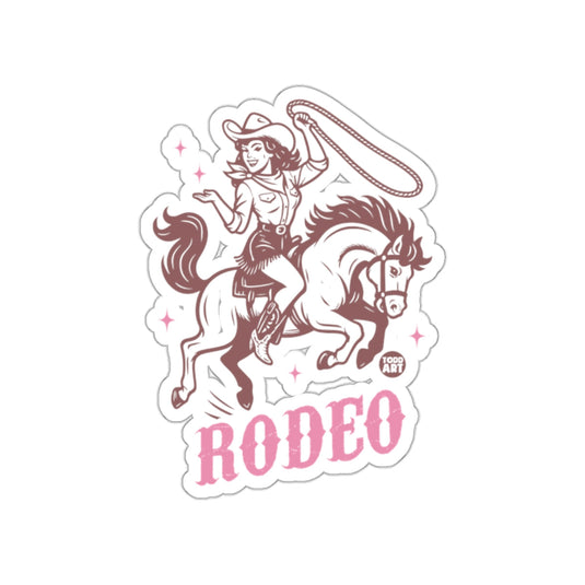 Vintage Cowgirl Rodeo Sticker with Lasso Artwork