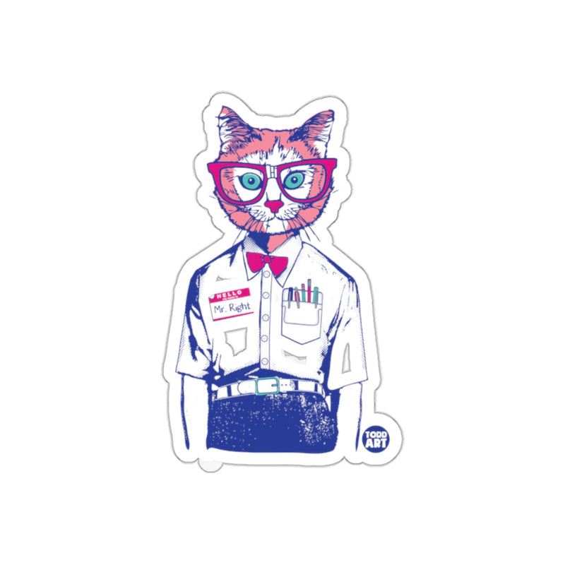 Load image into Gallery viewer, Hipster Cat with Glasses and Bow Tie Design Sticker
