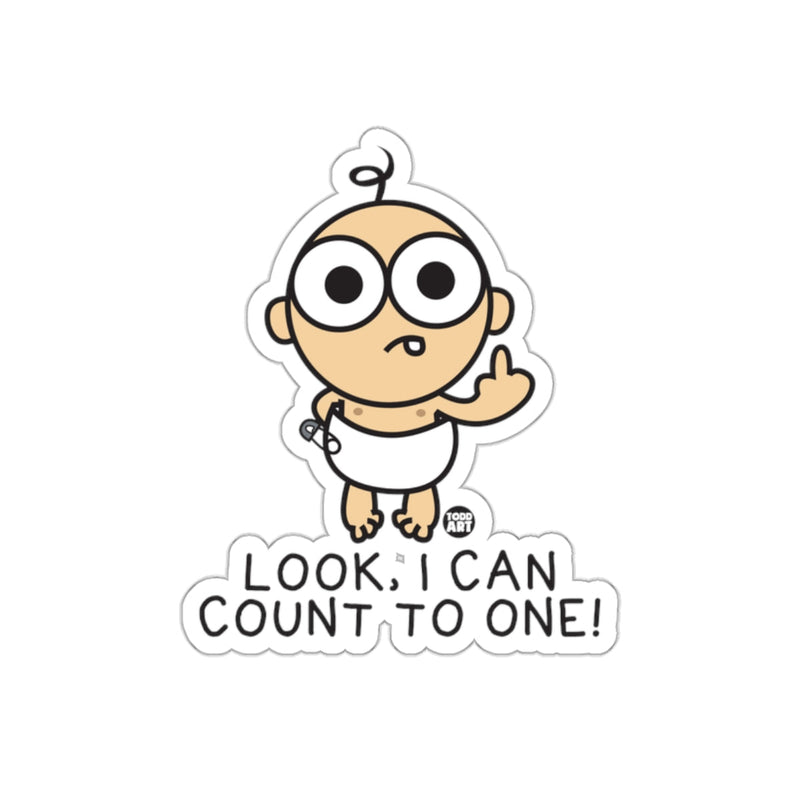 Load image into Gallery viewer, Look I Can Count to One Funny Sticker for Laptops

