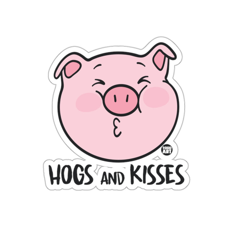 Load image into Gallery viewer, Hogs And Kisses Pig Cartoon Face Art Design sticker
