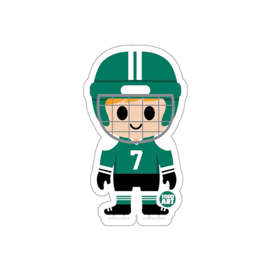 Cute Hockey Player in Green Uniform Sticker