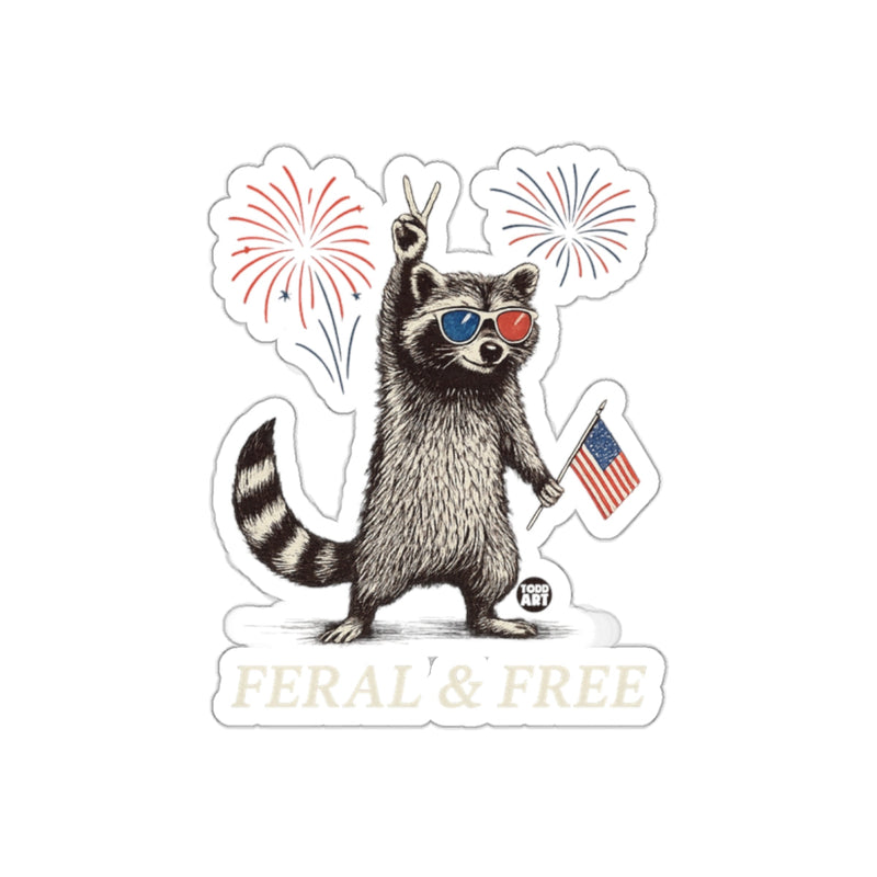 Load image into Gallery viewer, Patriotic Raccoon With Fireworks Sticker
