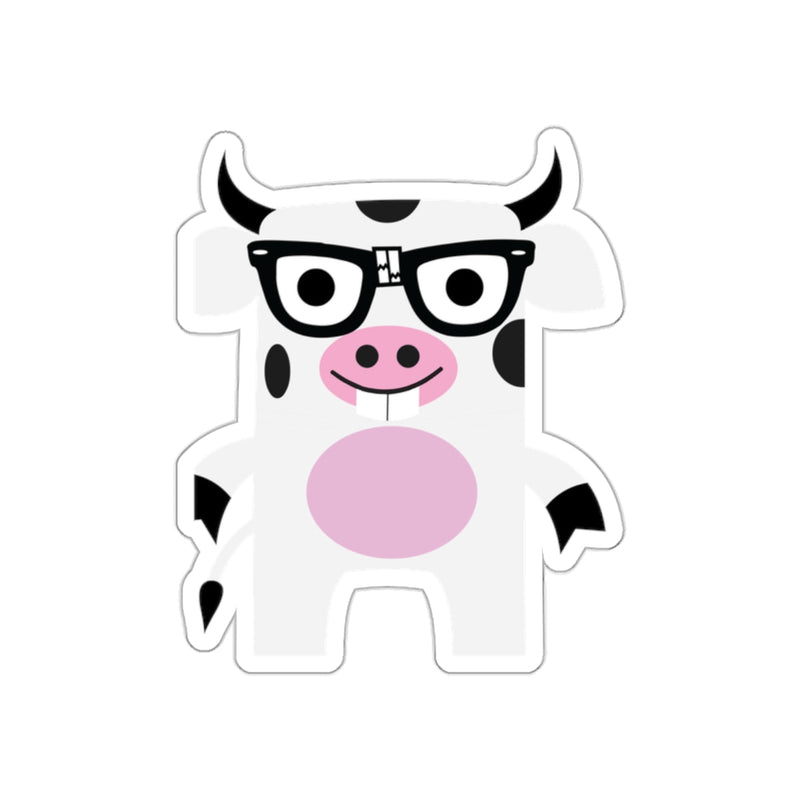 Load image into Gallery viewer, Cute Cartoon Cow with Glasses Sticker
