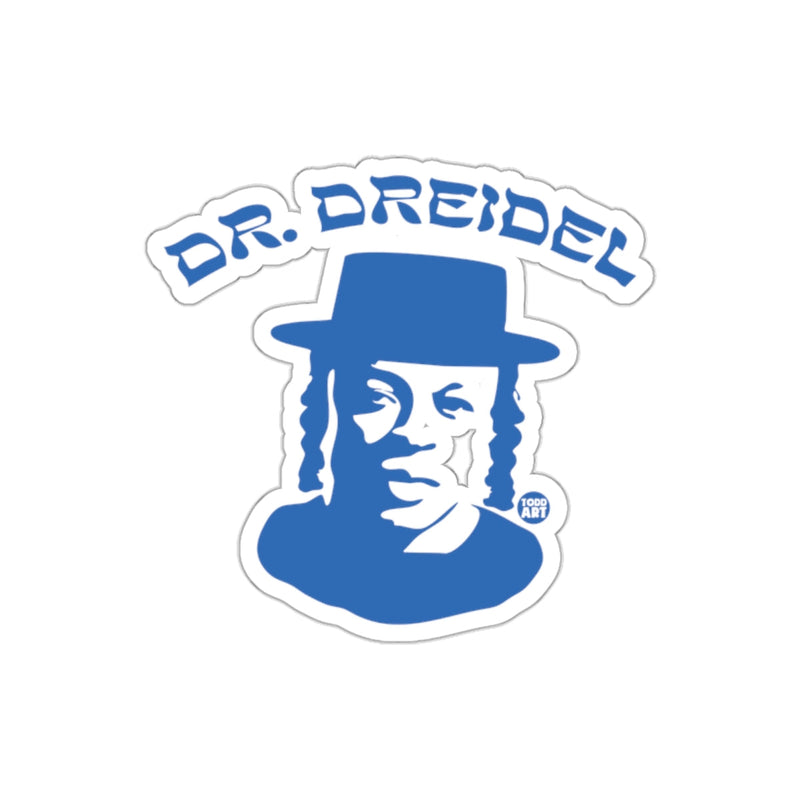 Load image into Gallery viewer, Dr. Dreidel Blue Headwear Portrait Sticker
