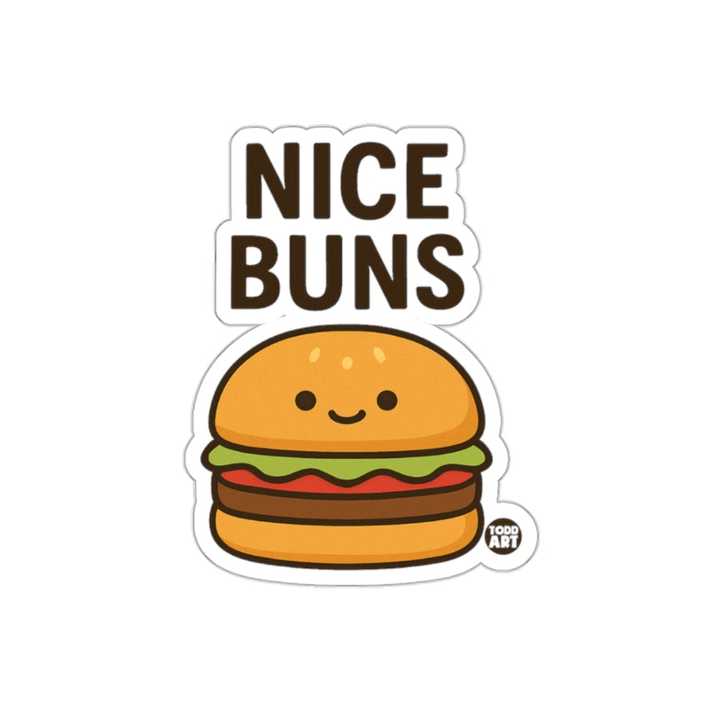 Load image into Gallery viewer, Cute Burger Cartoon Sticker with Fun 'Nice Buns' Text
