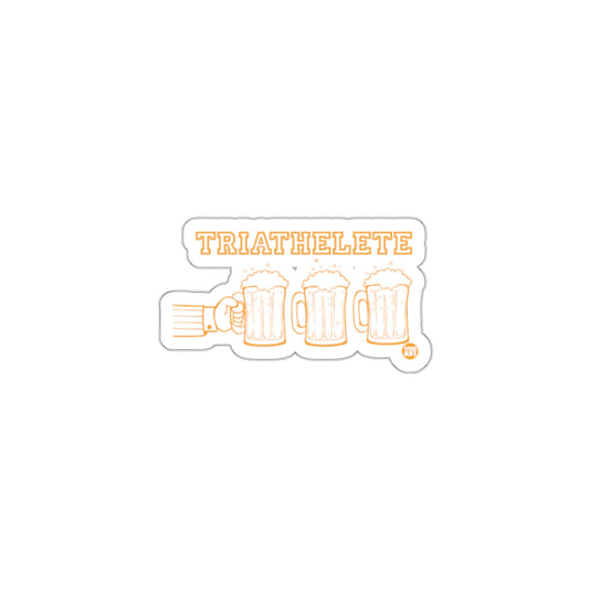 Triathlete Three Beer Mugs Funny Sticker