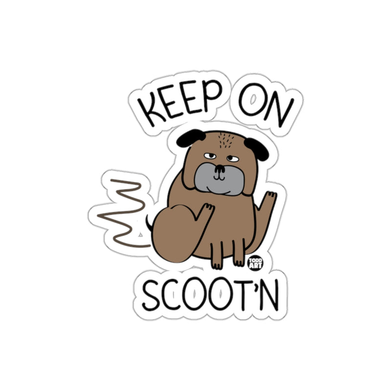 Load image into Gallery viewer, Keep On Scoot'n Dog Sticker with Funny Design
