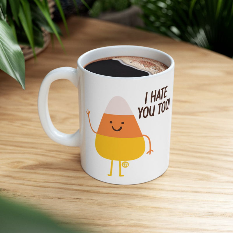 Load image into Gallery viewer, Cute Candy Corn Character 'I Hate You Too!' Mug
