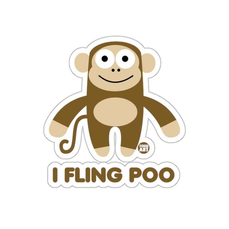 Load image into Gallery viewer, Funny Monkey Art I Fling Poo Cute Design sticker
