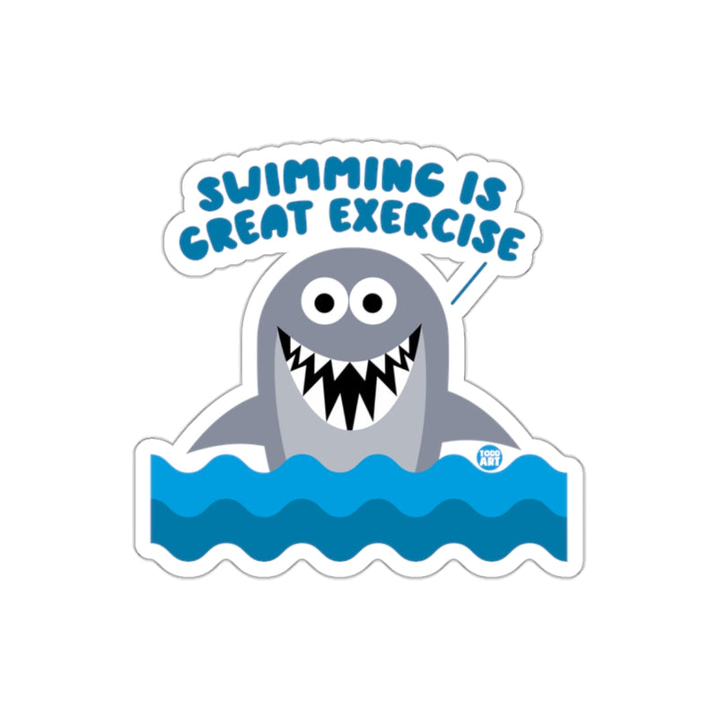 Load image into Gallery viewer, Swimming Great Exercise Shark Illustration Art sticker
